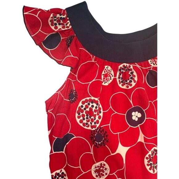 Duck Head Jeans Co Mod Cotton Shift Dress Floral Red White Blue July 4 Girls XL - Picture 3 of 8